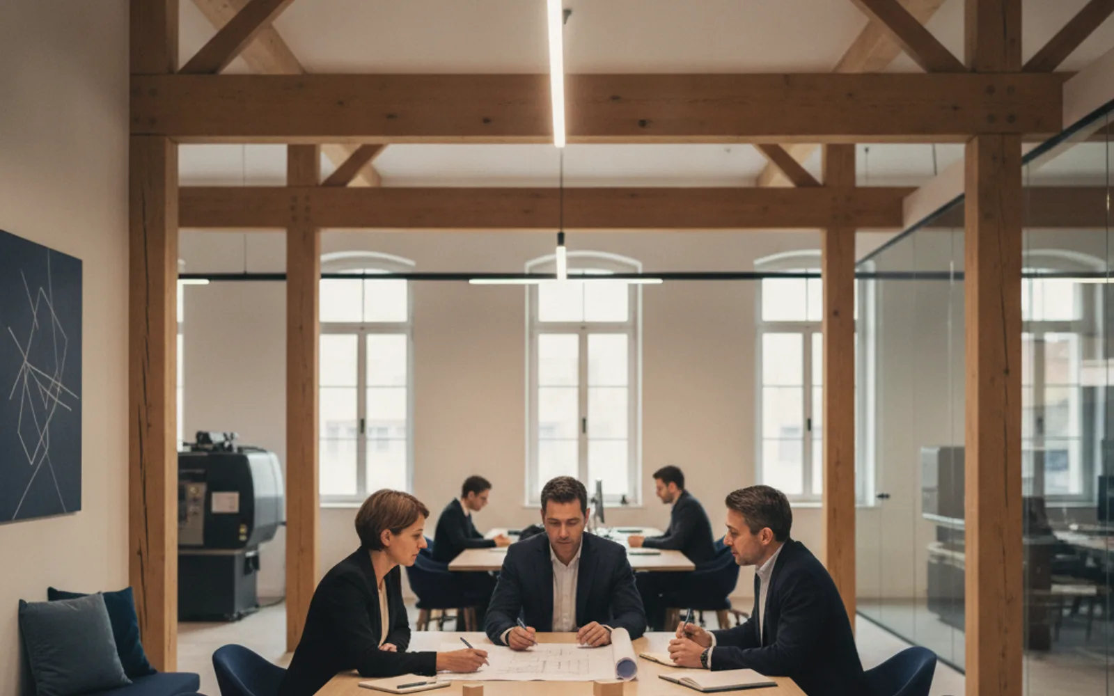 A team thinking together about how the organization should work